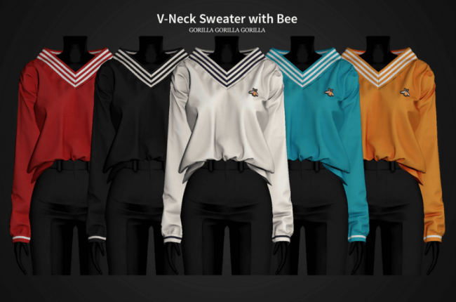 V-Neck Sweater with Bee от Gorilla Gorilla Gorilla