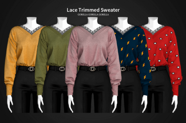 Lace Trimmed Sweater от Gorilla Gorilla Gorilla
