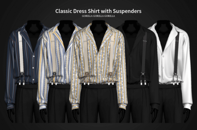 Classic Dress Shirt with Suspenders от Gorilla Gorilla Gorilla