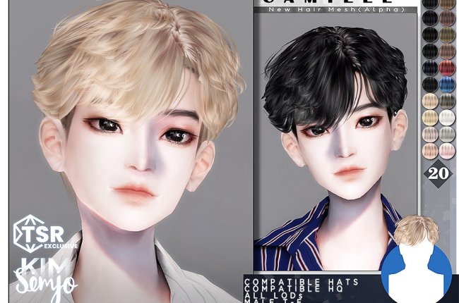TS4 Male Hairstyle_Camille от KIMSimjo