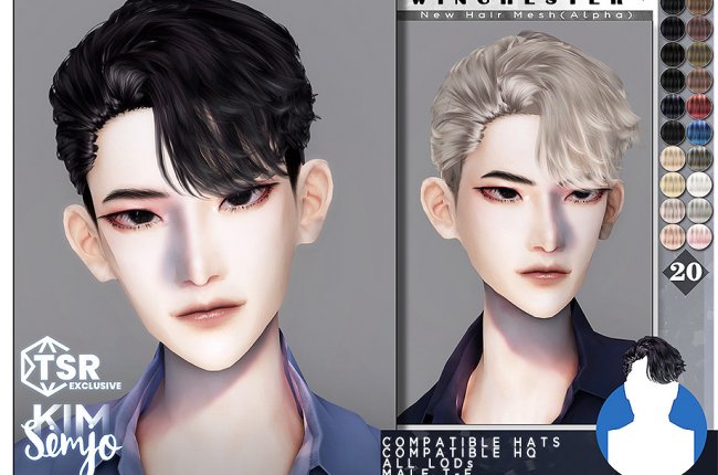 TS4 Male Hairstyle_Winchester от KIMSimjo