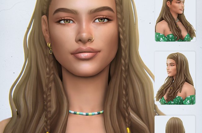 Hava Hairstyle by simstrouble (w/ and w/o Braids)