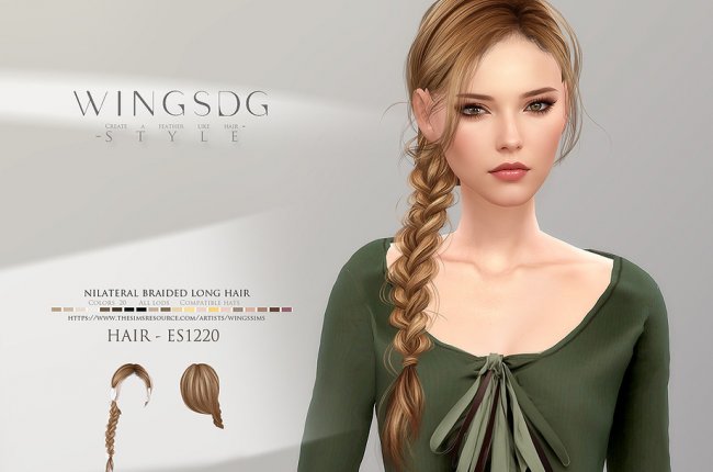 WINGS-ES1220-Unilateral braided long hair от wingssims