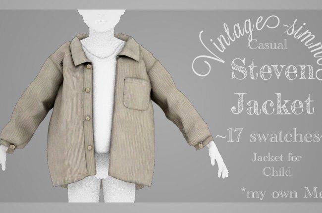 TS4 CC - Steven jacket от Vintage-simmer | The Sims Creative Club
