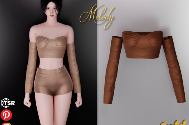 Melody - Leather top with armbands от Garfiel