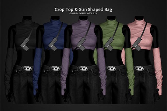 Crop Top & Gun Shaped Bag от Gorilla Gorilla Gorilla