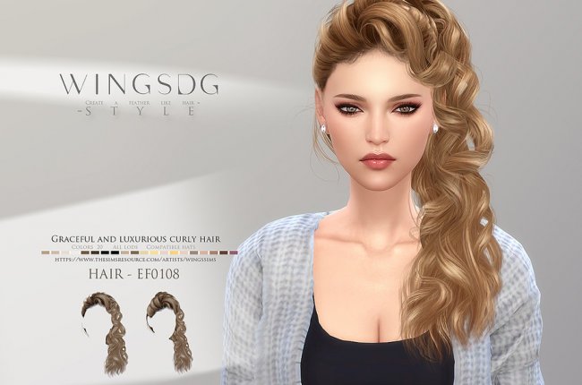WINGS-EF0108-Graceful and luxurious curly hair от wingssims