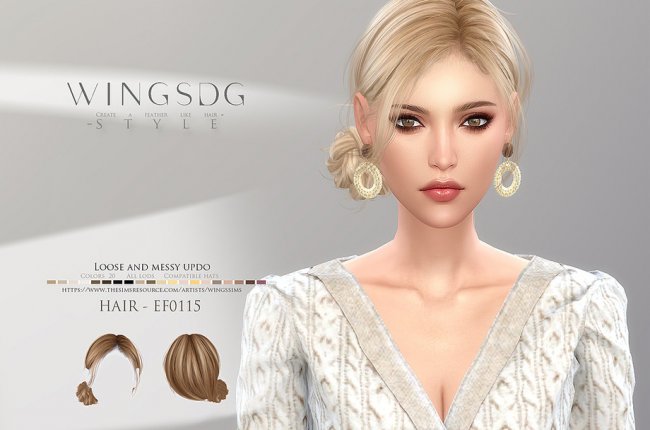 WINGS-EF0115-Loose and messy updo от wingssims