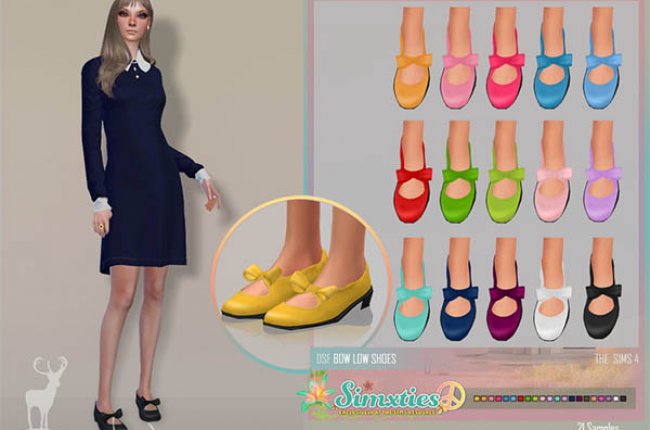 SIMXTIES_ BOW LOW SHOES от DanSimsFantasy
