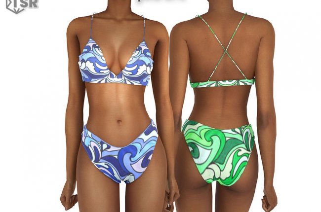 Wave Print Bikini от portev